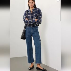 Hudson Rosie Cargo Blue Denim Jeans Size 28